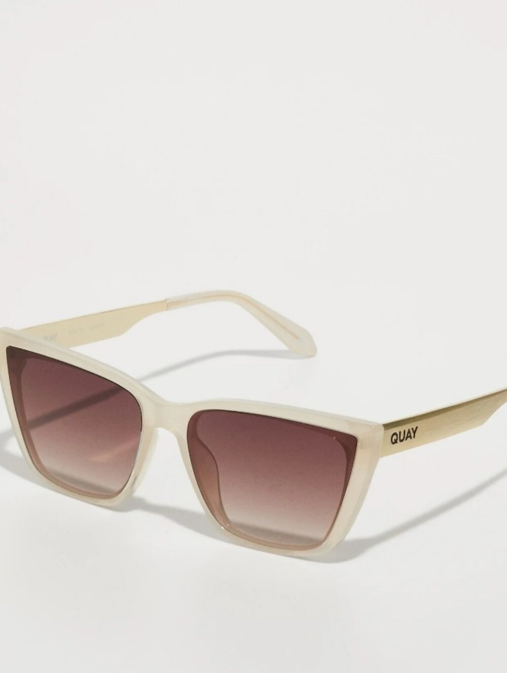 Quay Australia Call The Shots Remixed Cat-Eye Sunglasses- Bone/Brown